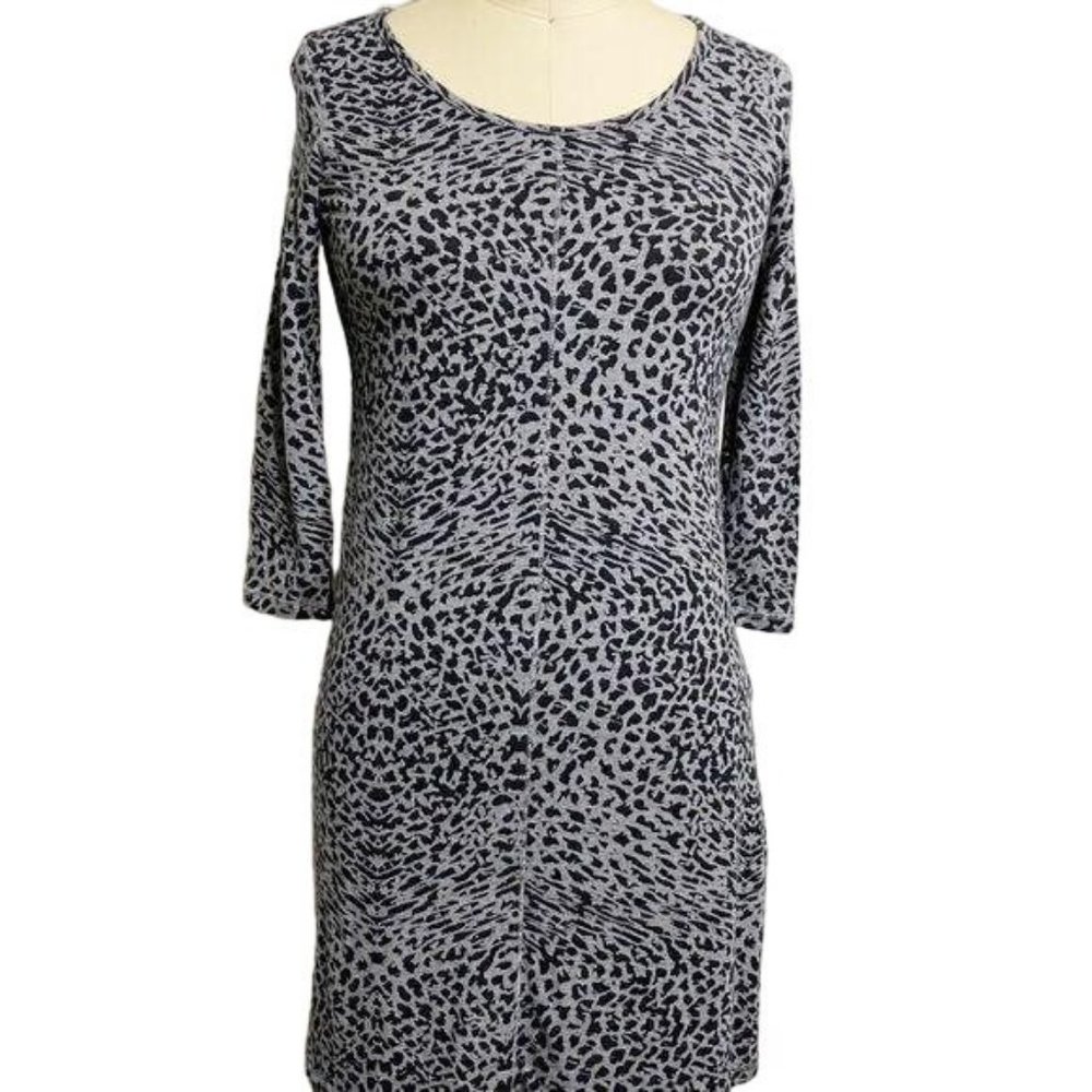 Jessica Simpson Gray Leopard 3/4 Length Tee Dress